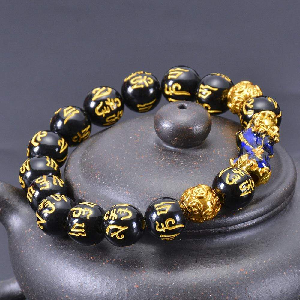 Fortunehouses Bracelet Feng Shui Black Obsidian Pixiu Wealth Bracelet