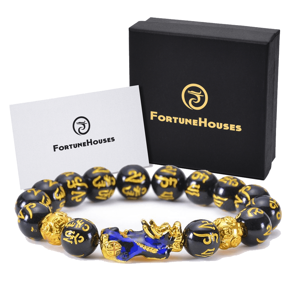 Fortunehouses Bracelet Feng Shui Black Obsidian Pixiu Wealth Bracelet